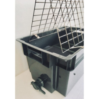 Műanyag fedelező láda, rozsdamentes állvánnyal