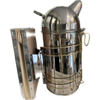 Inox füstölő műbőr fújtatóval 100 mm