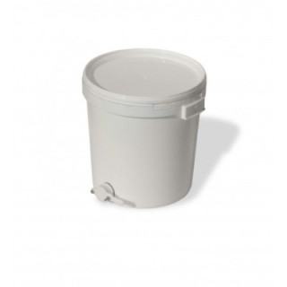 Fehér műanyag vödör , csappal, 45 kg-os