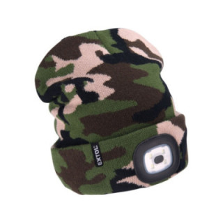 Terepszínű kötött Sapka Beépített LED Homloklámpával