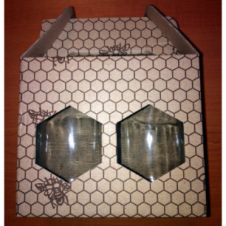 Méhsejtmintás díszdoboz (2x370ml)