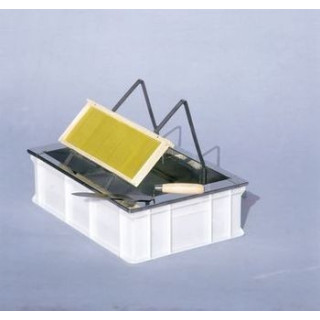 Fedelező láda, fedelező állvánnyal, rozsdamentes betéttel